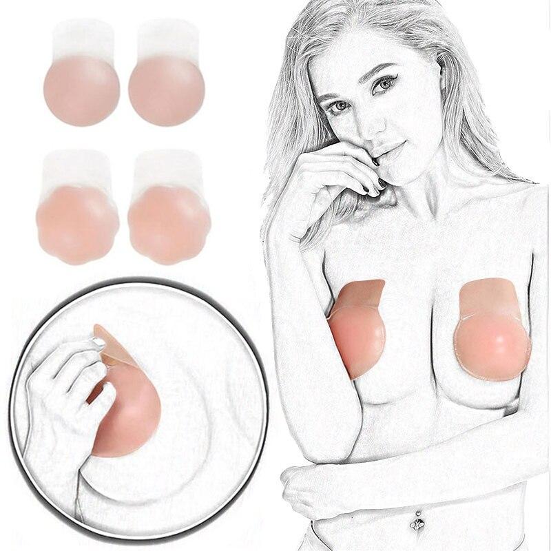 Silicone Bra Push Up Strapless Wedding Party Strapless Adhesive Nipple Breast Pasties Cover Reusable Silicone Invisible Bra Pad