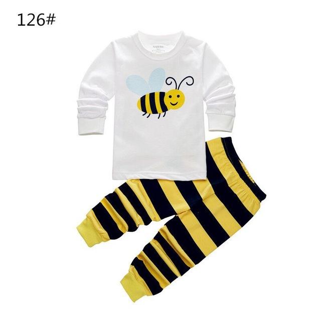 Baby Boys Girls Pajamas Children Long Sleeve Casual Clothes Set Bodysuit Kids Cartoon Sleepwear Boys Homewear Clothing P158