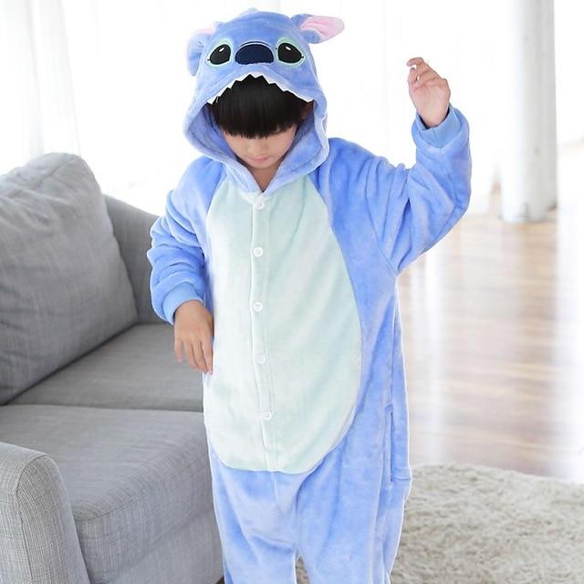 Children Flannel Pajamas Kids Winter Sleepwear Boys Onesies Girl Pajama Set Kigurumi Unicorn Pikachu Panda Giraffe Animal Pyjama