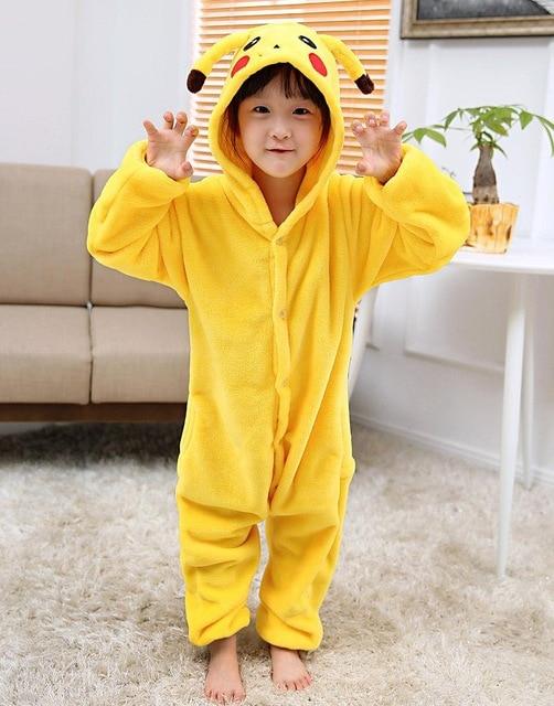 Children Flannel Pajamas Kids Winter Sleepwear Boys Onesies Girl Pajama Set Kigurumi Unicorn Pikachu Panda Giraffe Animal Pyjama