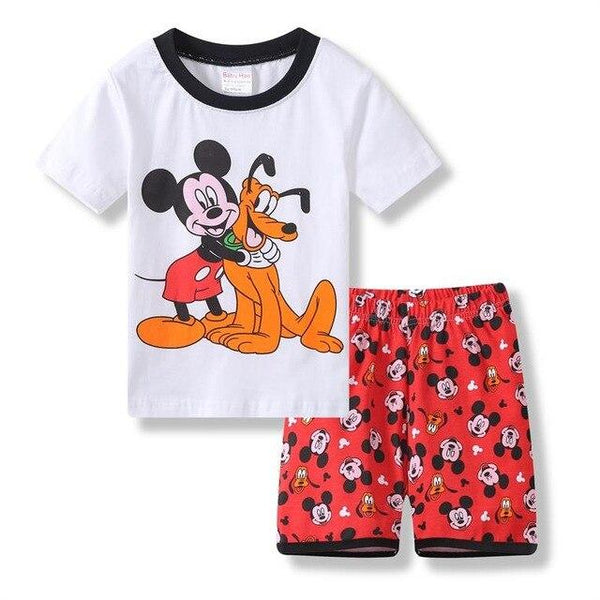 2019 Summer Children Cartoon Pyjamas Clothing Sets Boys Girls Short Sleeve Tops+Pants Suit Baby Kids Pajamas Set for 2-7T