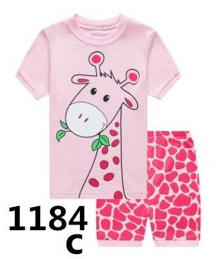 2019 Summer Children Cartoon Pyjamas Clothing Sets Boys Girls Short Sleeve Tops+Pants Suit Baby Kids Pajamas Set for 2-7T