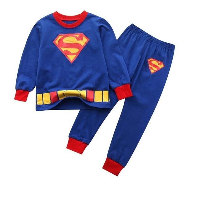 New Baby Wear kids Spider-Man Pyjamas Pijamas Children's Cartoon Batman Pajamas Boys Printed Sleepwears Clothing sets