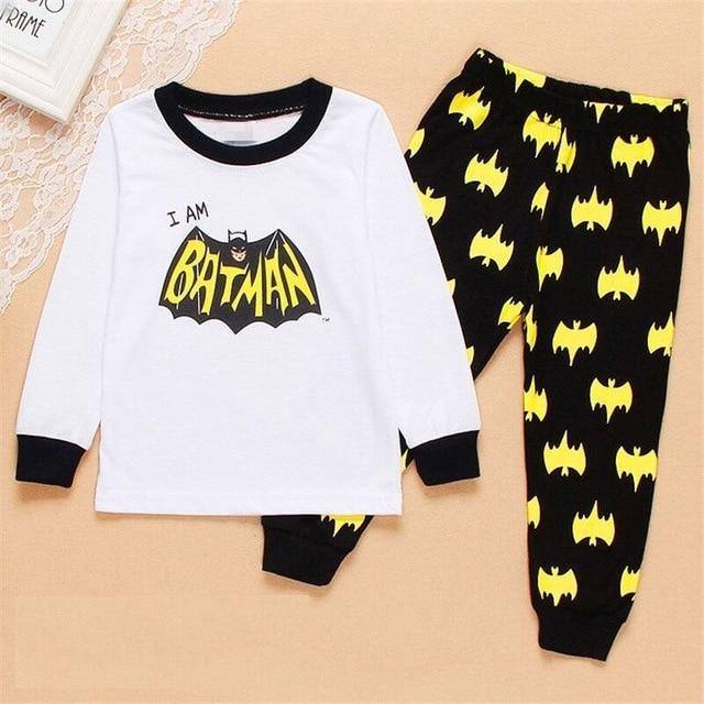 New Baby Wear kids Spider-Man Pyjamas Pijamas Children's Cartoon Batman Pajamas Boys Printed Sleepwears Clothing sets