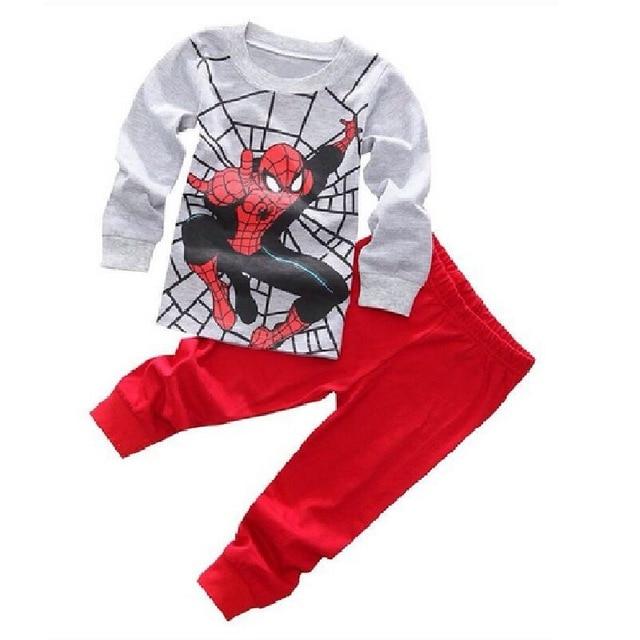 New Baby Wear kids Spider-Man Pyjamas Pijamas Children's Cartoon Batman Pajamas Boys Printed Sleepwears Clothing sets