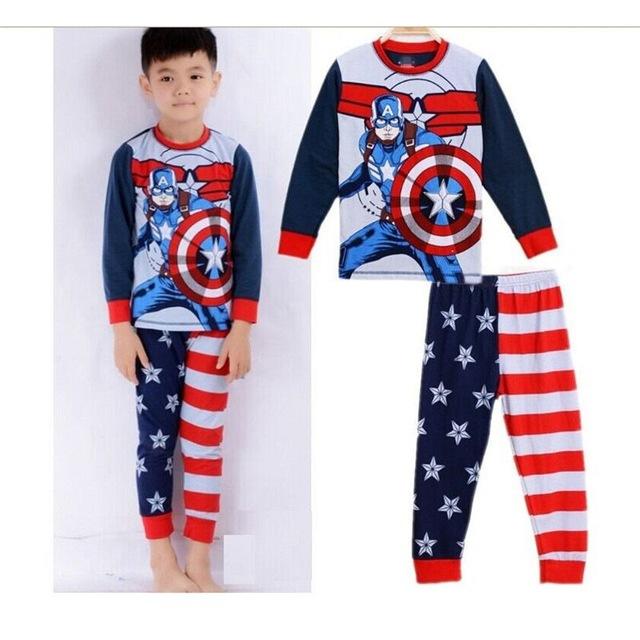 New Baby Wear kids Spider-Man Pyjamas Pijamas Children's Cartoon Batman Pajamas Boys Printed Sleepwears Clothing sets