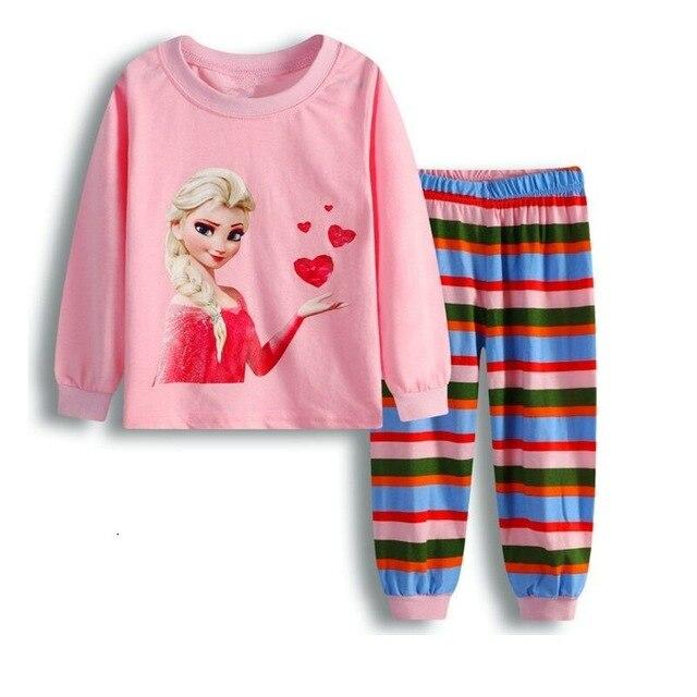 Children pajamas cotton clothing sets new Girls Cartoon kids pajamas pajamas Autumn Winter indoor clothing