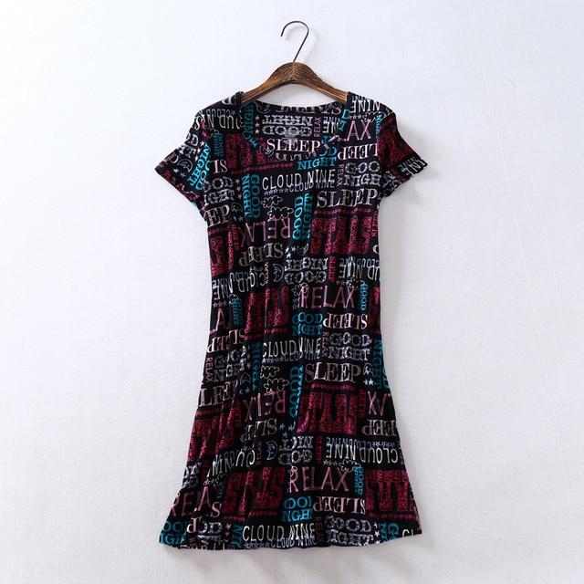 Summer sweet cartoon nightdress women short sleeve 100% cotton nightgowns women sleepdress sexy nighty nightwear Hot Sale