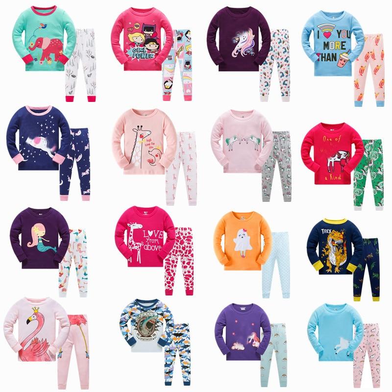 Girls Home Sleepwear Baby Kids Cotton Pajamas Set Children Cartoon Long Sleeve Pyjamas Clothing Sets Boys Casual Pijamas Set