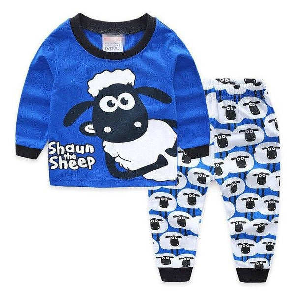 SAILEROAD Children Pajamas Cartoon Sheep Pyjamas Set Kids Pijama Infantil Boys Nightwear Cotton Girls Long Sleeve Sleepwear Suit