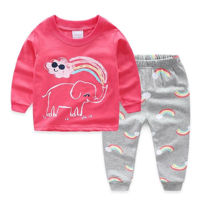 SAILEROAD Children Pajamas Cartoon Sheep Pyjamas Set Kids Pijama Infantil Boys Nightwear Cotton Girls Long Sleeve Sleepwear Suit