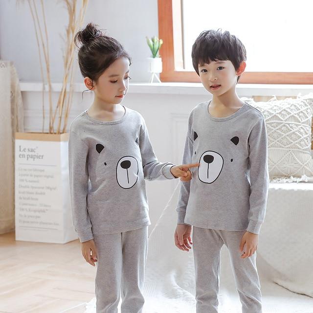 Children Pajamas 2pc Long Sleeve Cartoon Kids Sleepwear Baby Girl Clothes Sleep Suits  Autumn Cotton Child Pyjamas Boy Nightwear