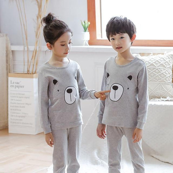 Children Pajamas 2pc Long Sleeve Cartoon Kids Sleepwear Baby Girl Clothes Sleep Suits  Autumn Cotton Child Pyjamas Boy Nightwear