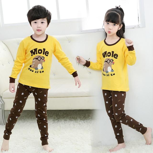 Winter Kids Pajamas Sleepwear Big Boys Girls Pajamas Sets 100-150cm Kids Clothes Nightwear Homewear Toddler Clothes Garcon Suits