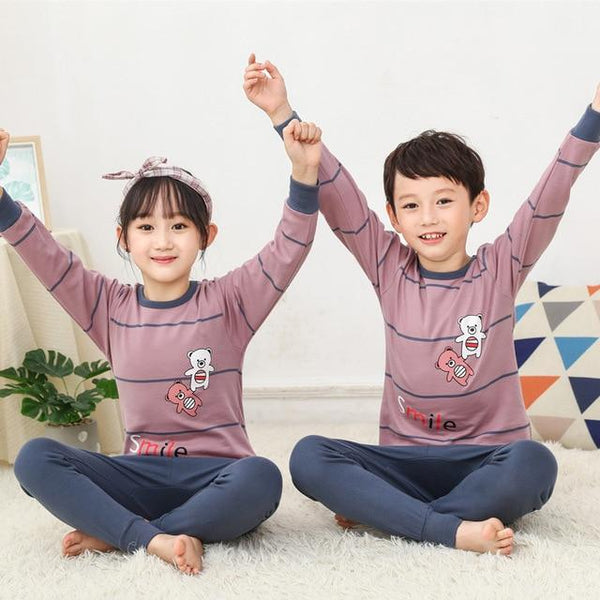 Winter Kids Pajamas Sleepwear Big Boys Girls Pajamas Sets 100-150cm Kids Clothes Nightwear Homewear Toddler Clothes Garcon Suits