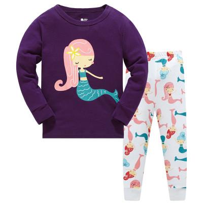 2019 Children Cartoon Pajamas Clothing Sets Girls Casual long-sleeved Blouse+pant two-piece Suit Set Boys Kids Sleepwear Sets