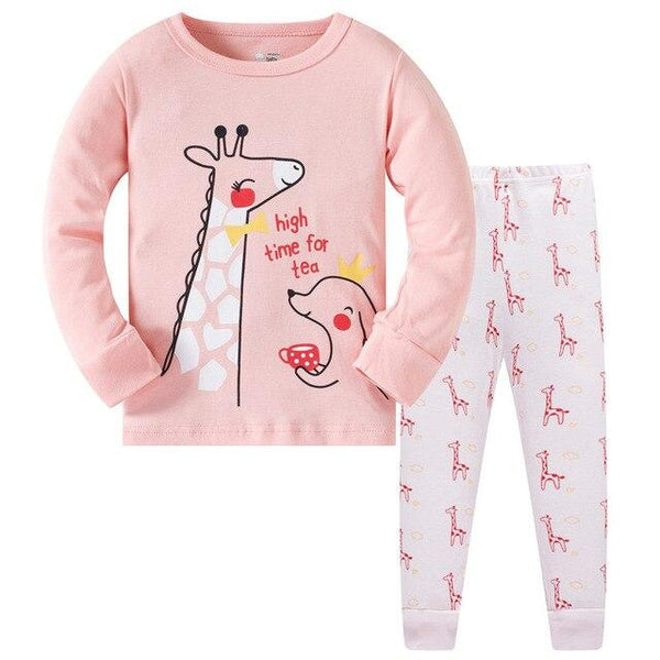 2019 Children Cartoon Pajamas Clothing Sets Girls Casual long-sleeved Blouse+pant two-piece Suit Set Boys Kids Sleepwear Sets