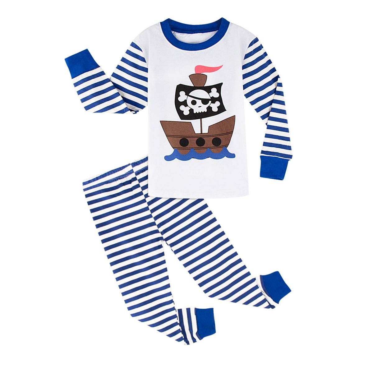 Kids Boys Dinosaur Pajamas Set Toddler Cartoon Sleepwear Children Pirate Ship Shark Excavator Nightwear Child Airplane Pjs