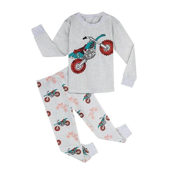 Kids Boys Dinosaur Pajamas Set Toddler Cartoon Sleepwear Children Pirate Ship Shark Excavator Nightwear Child Airplane Pjs