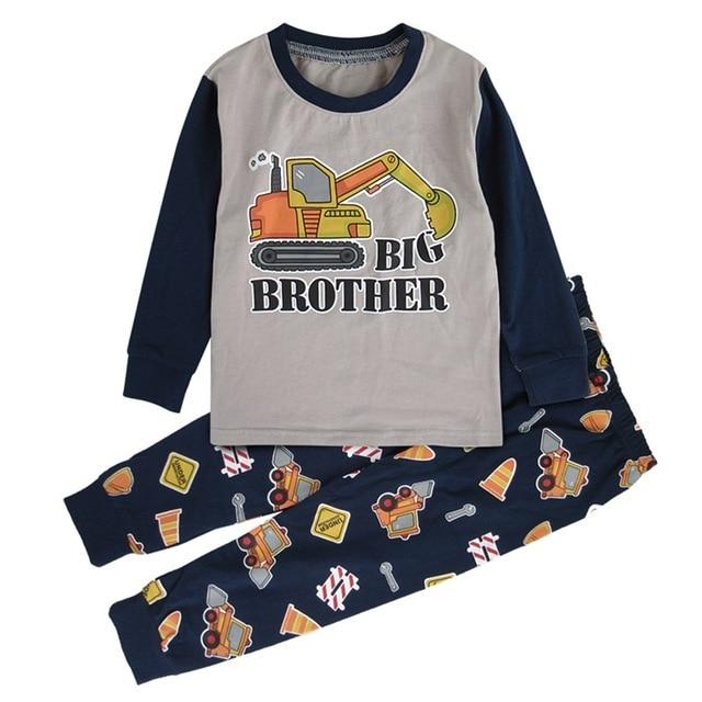 Kids Boys Dinosaur Pajamas Set Toddler Cartoon Sleepwear Children Pirate Ship Shark Excavator Nightwear Child Airplane Pjs