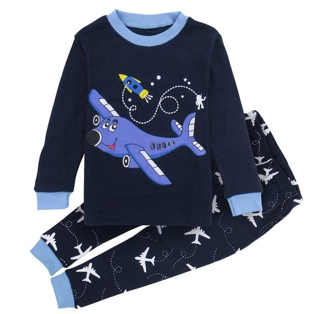 Kids Boy Winter Pyjamas Children Dinosaur Pijamas Cartoon Robot Digger Airplane Boy Pajamas Child Shark Sleepwear Car Nightwear
