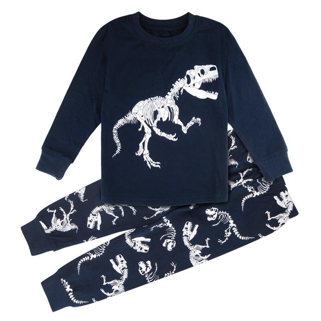 Kids Boy Winter Pyjamas Children Dinosaur Pijamas Cartoon Robot Digger Airplane Boy Pajamas Child Shark Sleepwear Car Nightwear