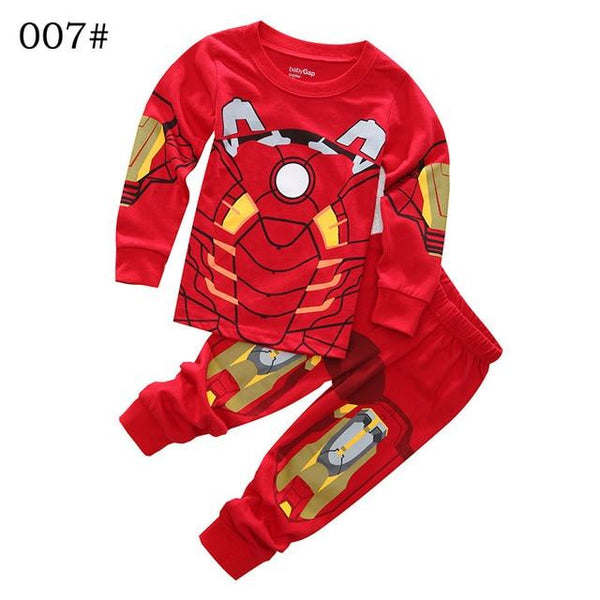 kids cotton pajamas Avenger Alliance Spider-Man Batman Superman sets sleepwear baby boys girls Cartoon pijamas nightwear clothes