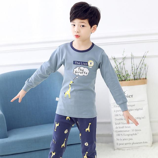 Autumn Winter Children Pajamas Long Sleeve Cartoon Kids Sleepwear Baby Girl Clothes Suit Cotton Child Pyjamas Boy Nightwear Home