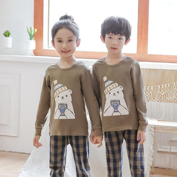 Autumn Winter Children Pajamas Long Sleeve Cartoon Kids Sleepwear Baby Girl Clothes Suit Cotton Child Pyjamas Boy Nightwear Home