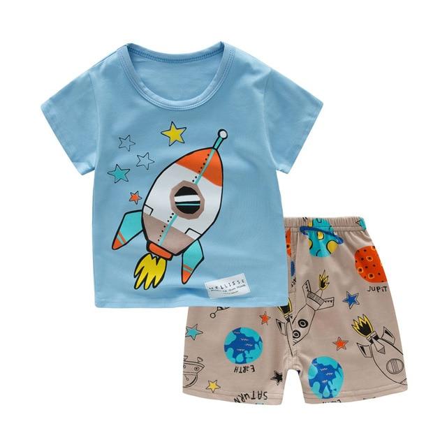 SAILEROAD Children's Pajamas Sets Boys Girls Pyjamas Cartoon Plane Sleepwear Suit Pijama Unicornio Pijama Infantil kids Clothes