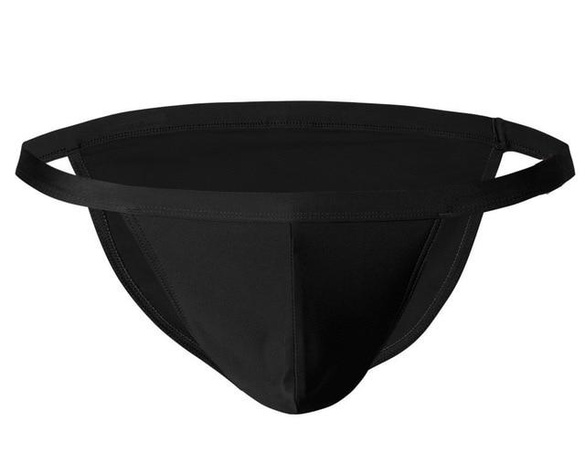 Men Sexy Thong Swim Briefs Solid Black Red Blue Swimsuit Man Quick Dry Breathable Swimwear Elastic Thong Beachwear Male S-XL