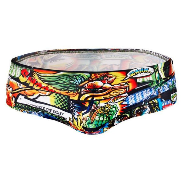 Men Swimsuit Cartoon Printed Drawstring Elastic Swimwear Man Breathable Quick Dry Swimming Trunks Slim Fit Sexy Swim Briefs Male