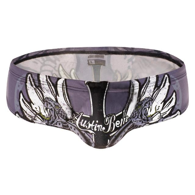 Men Swimsuit Cartoon Printed Drawstring Elastic Swimwear Man Breathable Quick Dry Swimming Trunks Slim Fit Sexy Swim Briefs Male