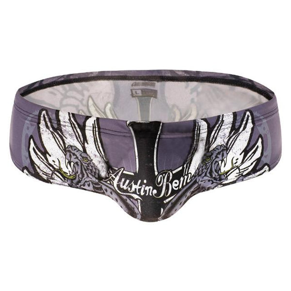 Men Swimsuit Cartoon Printed Drawstring Elastic Swimwear Man Breathable Quick Dry Swimming Trunks Slim Fit Sexy Swim Briefs Male