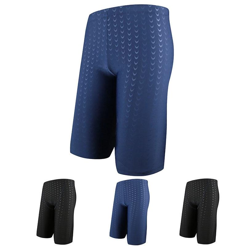 Men Shark Skin Water Repellent Professional Competitive Swimming Trunks Brand Soild Jammer Swimsuit Pant Racing Briefs AA503