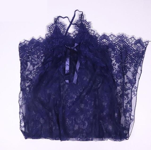 Sexy Lace Bow Perspective Split Nightgown Night Dress Solid Sleeveless Camis Stylish Long V-Neck Backless Nighty Sleepwear Modis