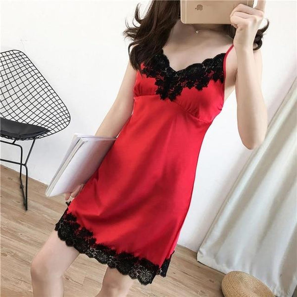Champagne Female Spaghetti Strap Nightdress Sleepshirt Summer New Suspender Skirt Sleepwear Nightie Casual Bathrobe Negligee