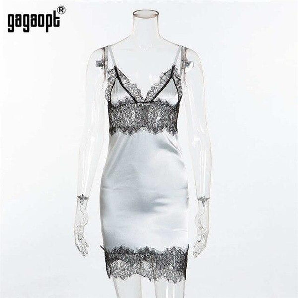 Whatiwear Women's Sexy Lingerie Silk Nightgown Summer Dress Lace Night Dress Sleepwear Babydoll Nightie Satin Homewear Nightwear