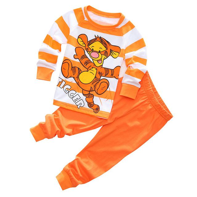 New Kids Toddler Baby Girls anna elsa tigger Mickey Minnie Mouse Sleepwear Pj's Cartoon Long Sleeve Top+Pant 2pcs Pajamas Sets