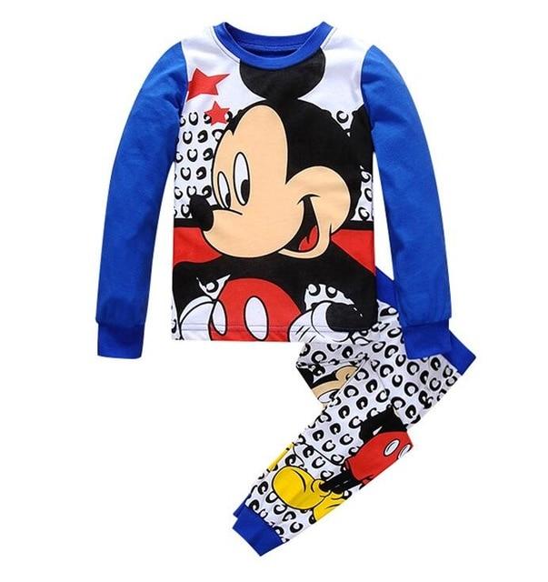New Kids Toddler Baby Girls anna elsa tigger Mickey Minnie Mouse Sleepwear Pj's Cartoon Long Sleeve Top+Pant 2pcs Pajamas Sets
