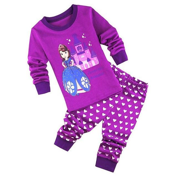 New Kids Toddler Baby Girls anna elsa tigger Mickey Minnie Mouse Sleepwear Pj's Cartoon Long Sleeve Top+Pant 2pcs Pajamas Sets