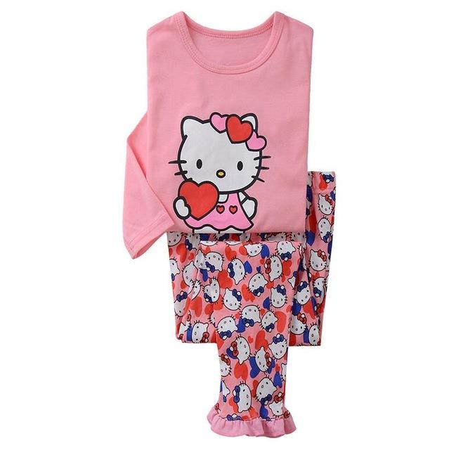 New Kids Toddler Baby Girls anna elsa tigger Mickey Minnie Mouse Sleepwear Pj's Cartoon Long Sleeve Top+Pant 2pcs Pajamas Sets