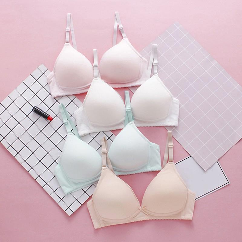 Gumprun Cotton Lining Bra Thin Push Up Bra Wire Free Women Bra Rear Double Row Buckle Sexy Bra Cozy Solid Color Lingerie