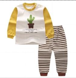 Special Sale 2pcs/set Long Sleeve Pyjamas Baby boys Cartoon Rabbit Printed Clothing suits