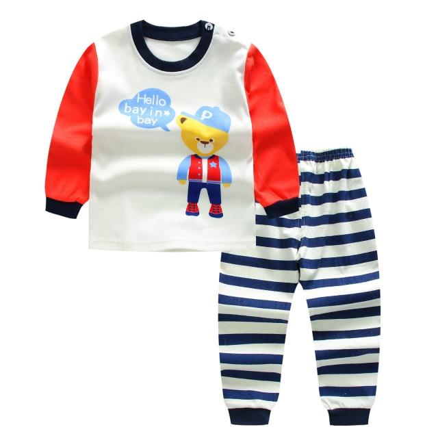 Special Sale 2pcs/set Long Sleeve Pyjamas Baby boys Cartoon Rabbit Printed Clothing suits