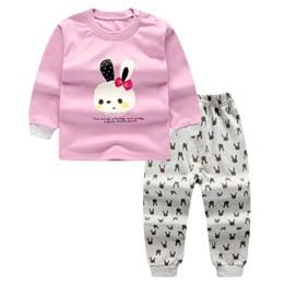 Special Sale 2pcs/set Long Sleeve Pyjamas Baby boys Cartoon Rabbit Printed Clothing suits