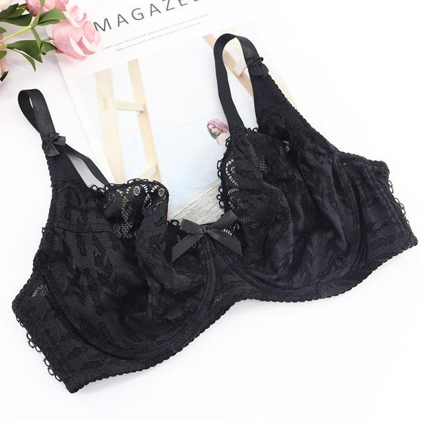 PariFairy Women's Lace Underwire Minimizer Bra Sexy Underwear Bras For Women Bralette Lace Bra Lingerie Intimates Soutien Gorge