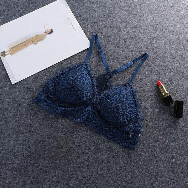 Bra Wireless Bras for Women Lingerie Lace Sexy Bralette Push Up Bra Plus Size Y-line Straps Backless Bras Large Size