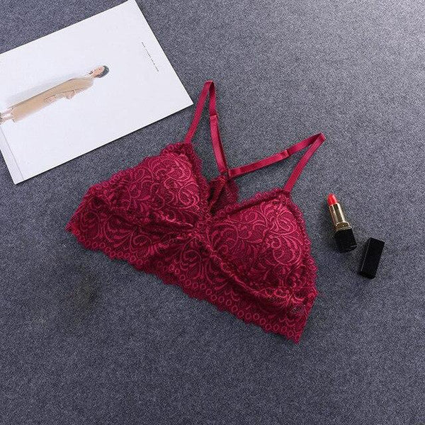 Bra Wireless Bras for Women Lingerie Lace Sexy Bralette Push Up Bra Plus Size Y-line Straps Backless Bras Large Size