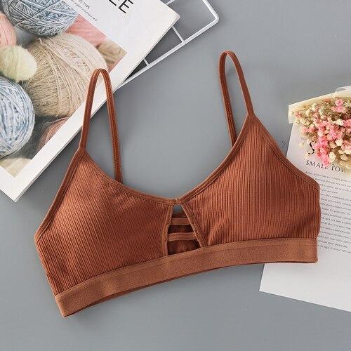 Thin Sexy Hollow Out Seamless Bra Padded Push Up Bra Breathable Cotton Bra Bralette Crop Top For Women Soutien Gorge BH Lingerie